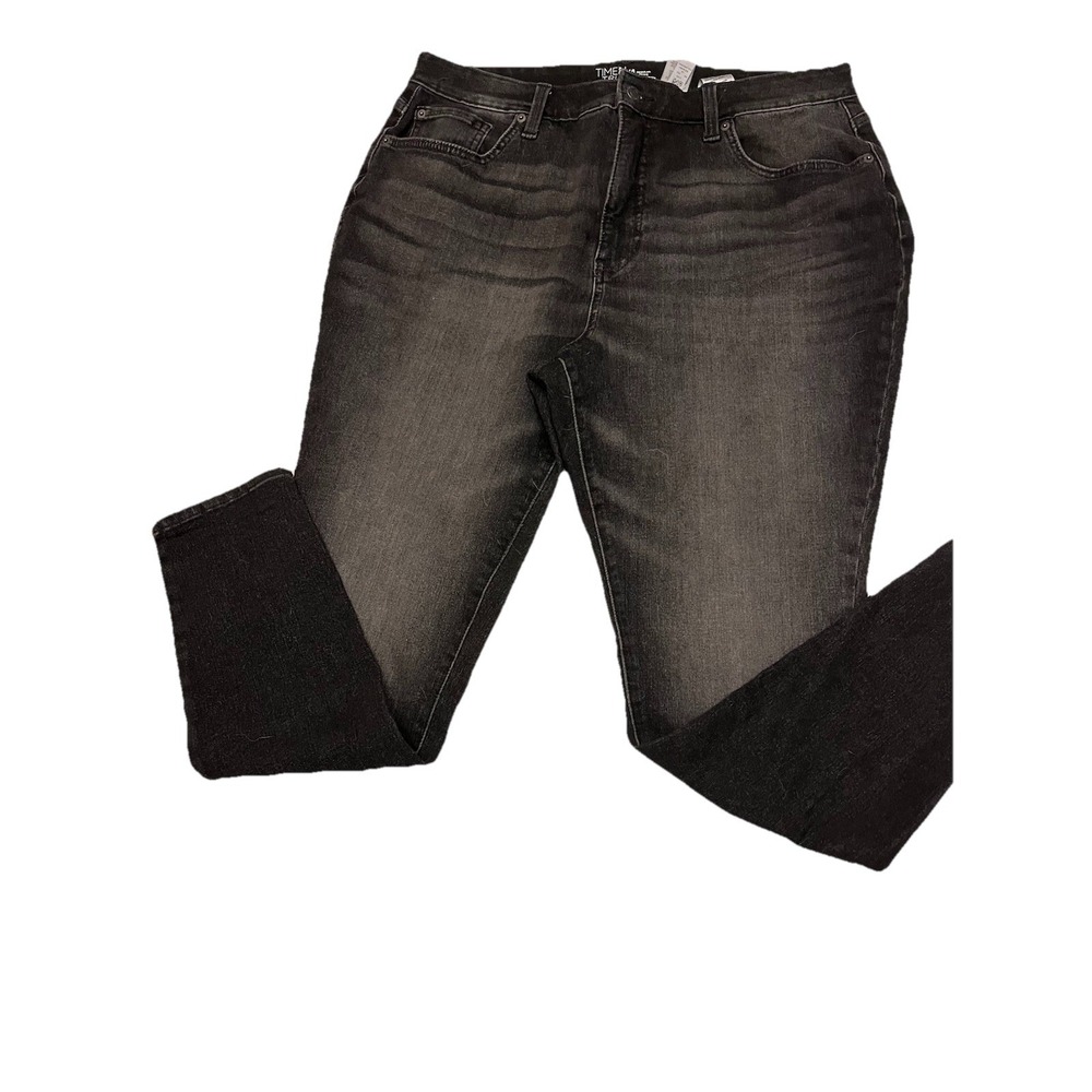 Time And Try Women's Blk Faded Wash Sz 16 High Rise Curvy Jeans